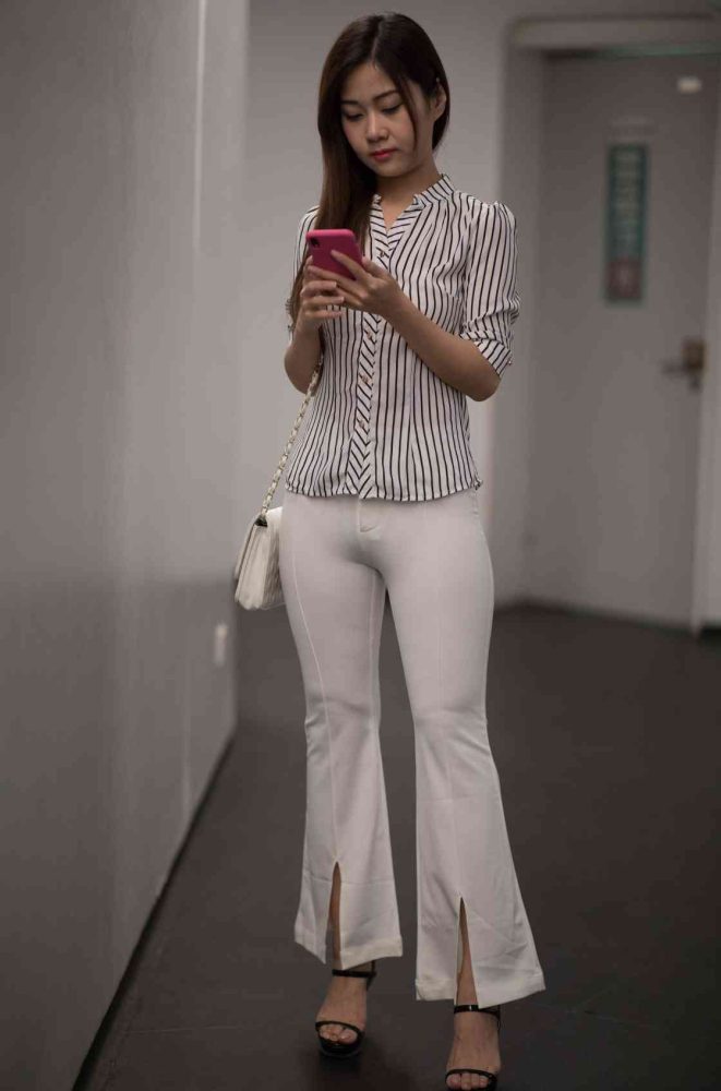 逛书店的白色紧身裤女孩【450P】04040-如玉图库