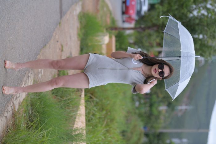 在海边开跑车的连衣短裤女孩【390P】00030-如玉图库