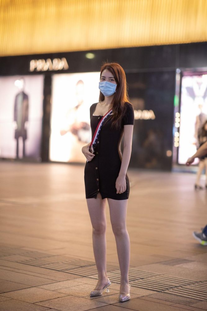 逛商场的黑色包臀裙美丽女孩【385P】00050-如玉图库