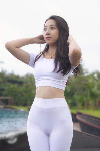 图片[2]-白色瑜伽裤柔情女孩 J1406 554P2V-21.1GB-如玉图库