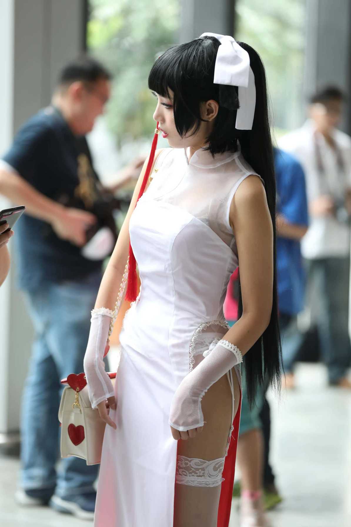 图片[2]-P0005 极品高开衩旗袍白色丝袜美腿美眉 【62P】-如玉图库