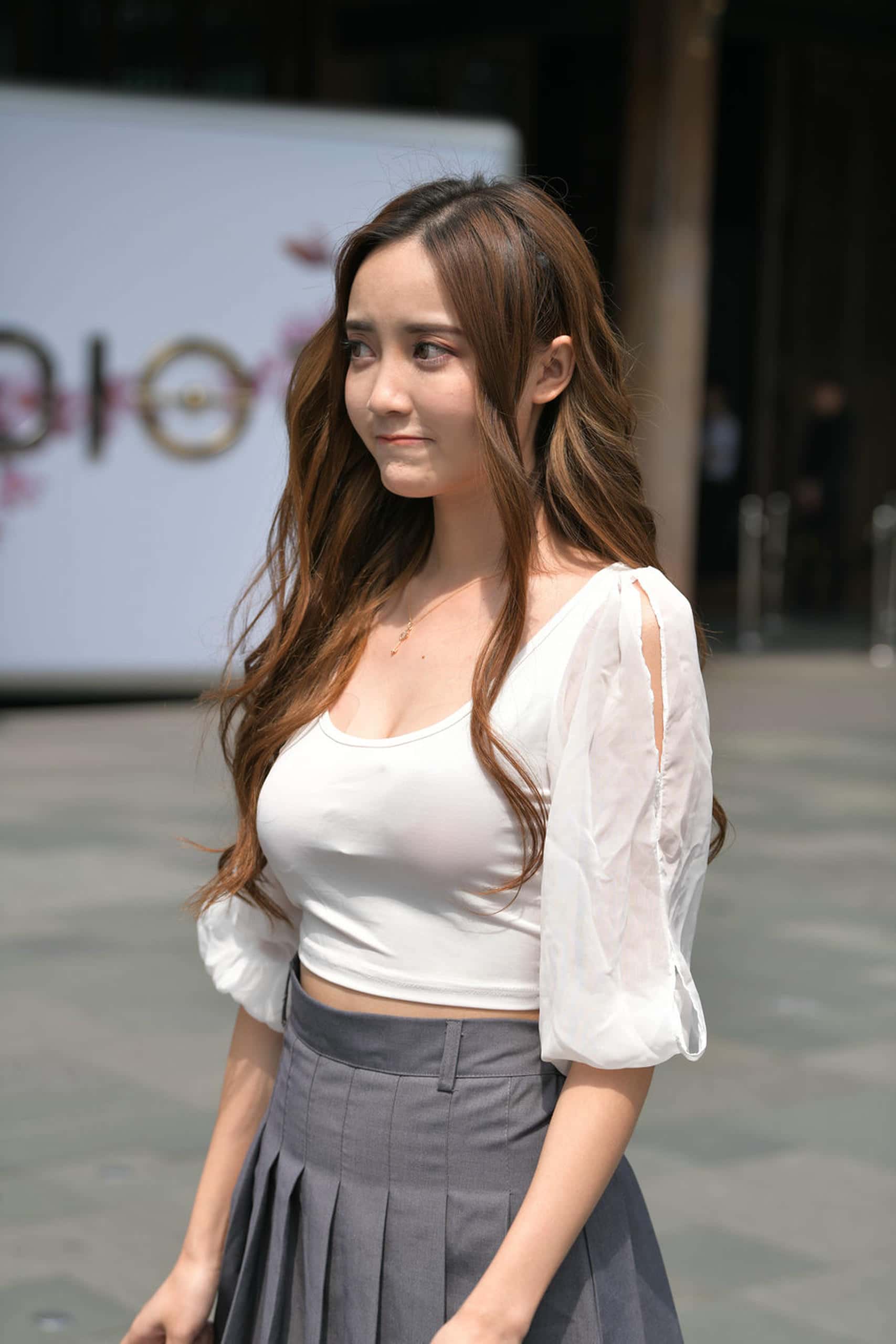 图片[1]-P0039 性感大胸百褶裙美眉 【56P】-如玉图库