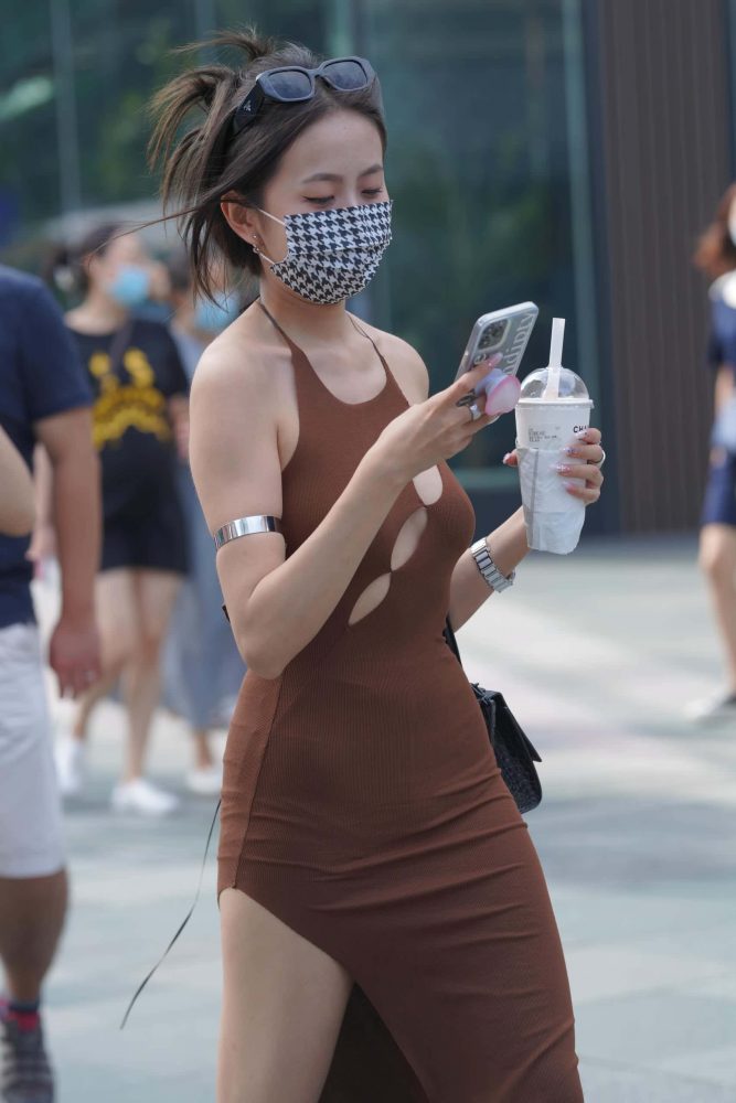 P4171 棕色修身裙 【242P】-如玉图库
